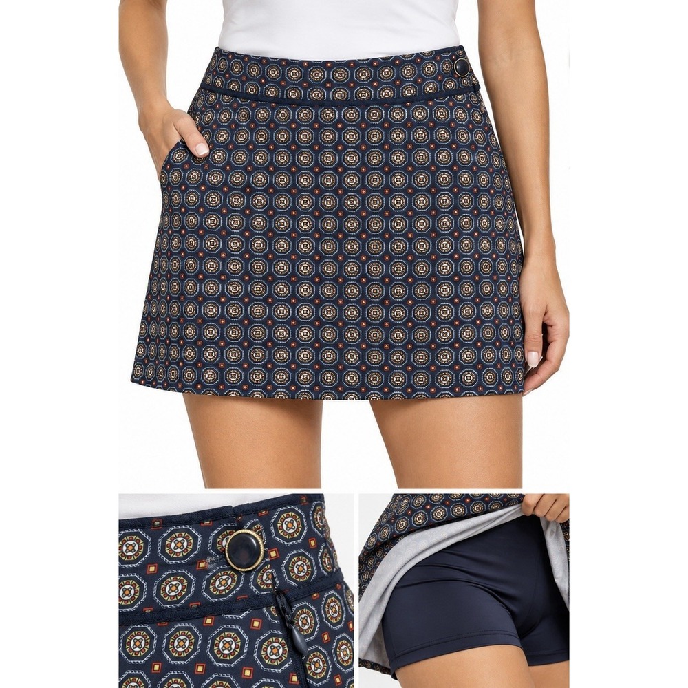EP Pro Golf Skort Women's Size 12 Navy Geometric Tennis Pickleball Athletic